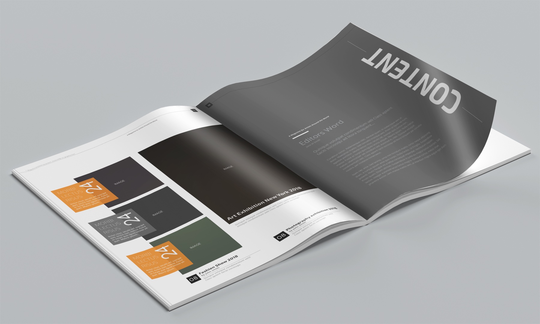 Content magazine editorial layout