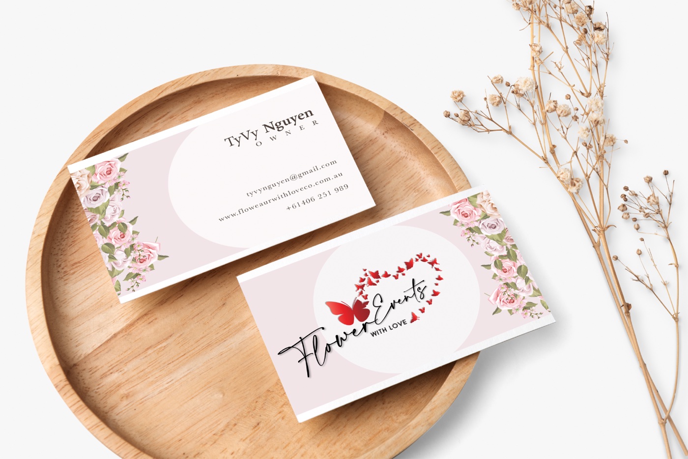 Flower Event With Love business card