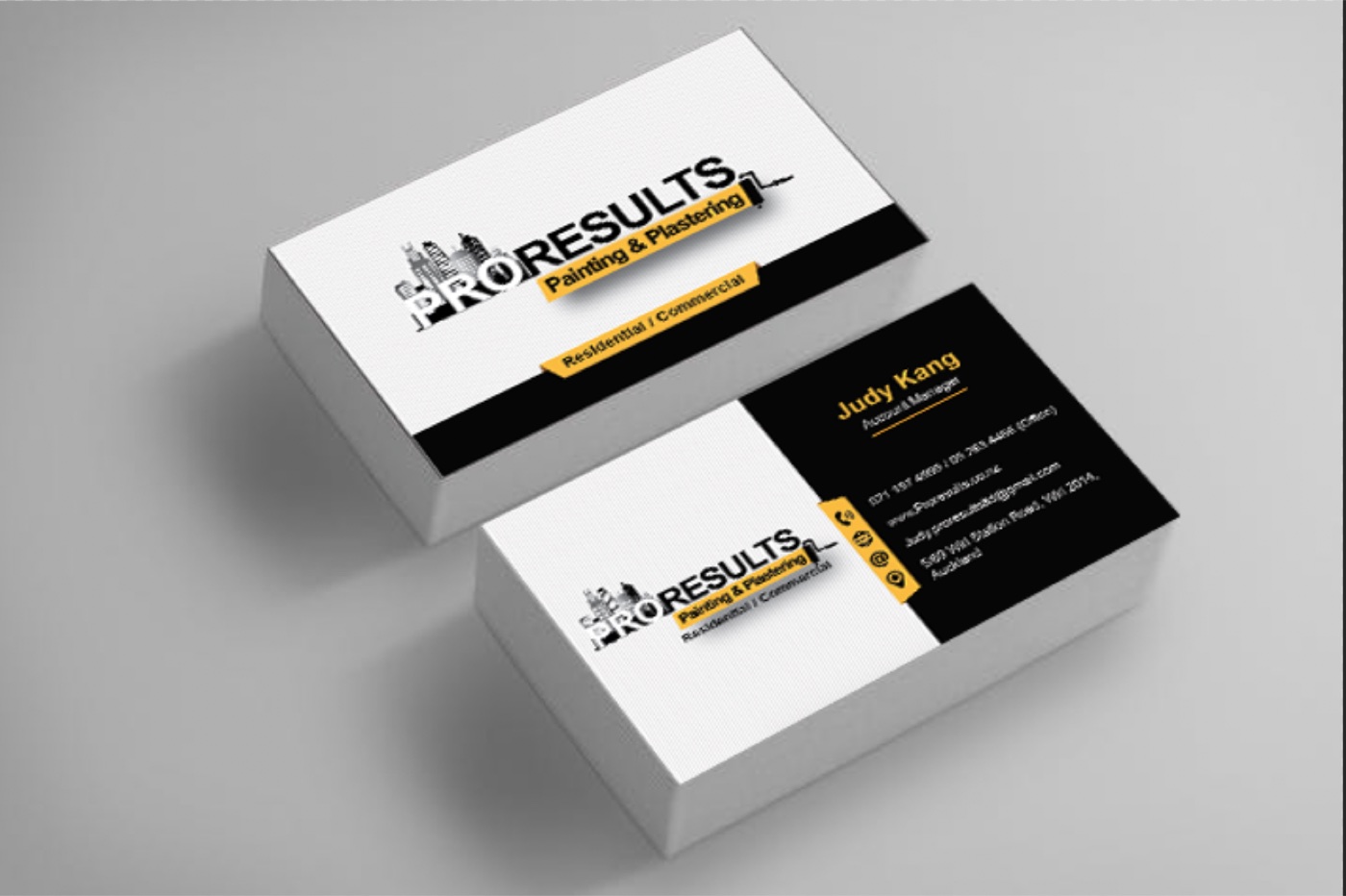 Proresults business card design