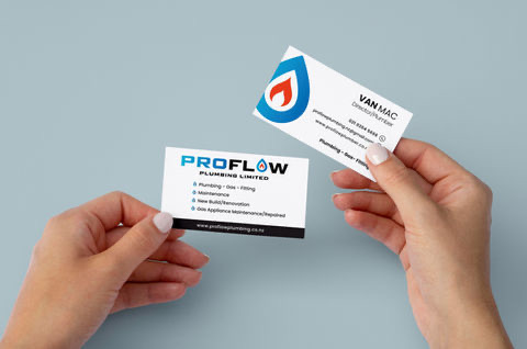 Proflow Plumbing business card design by KTT Technology