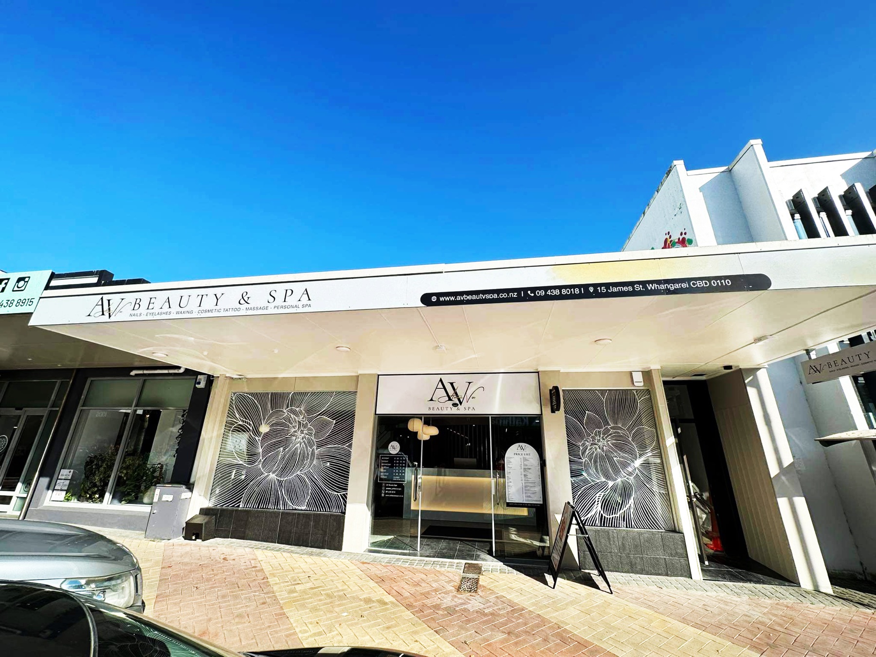 AV Beauty Spa large printed fascia sign