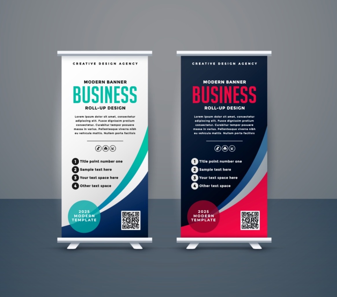 Custom printed roll-up banner