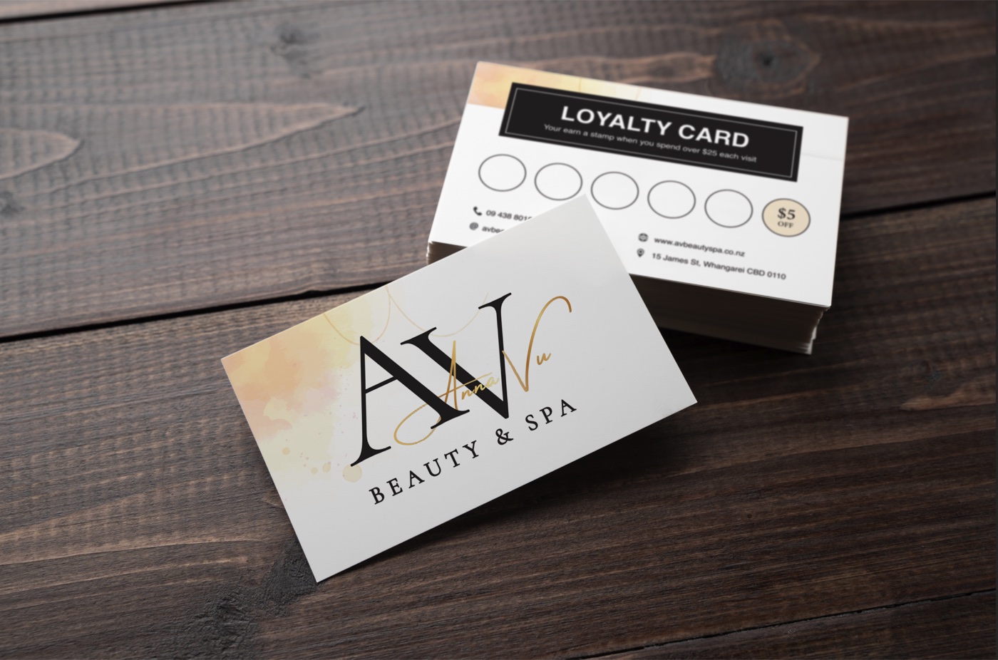 AV Beauty Spa loyalty card