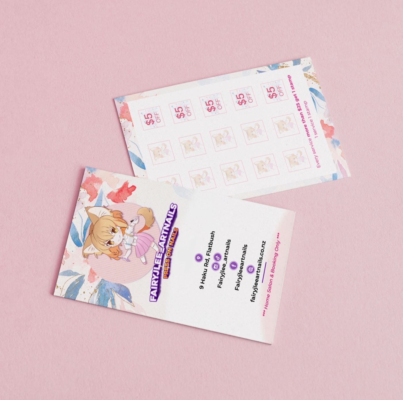Fairyjlee Art Nails loyalty card variation