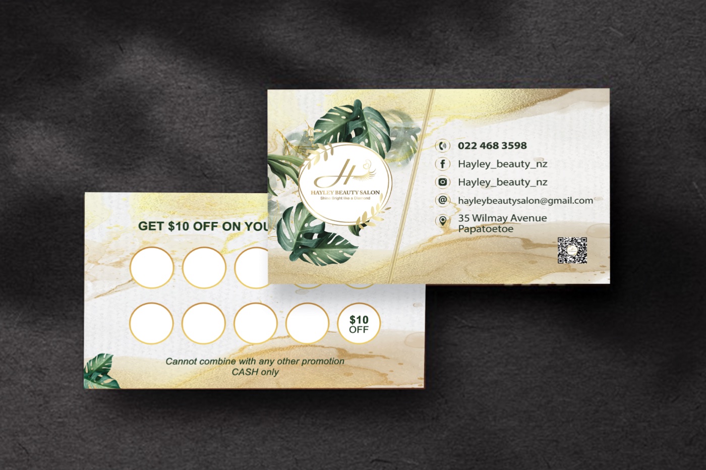 Hayley Beauty loyalty card
