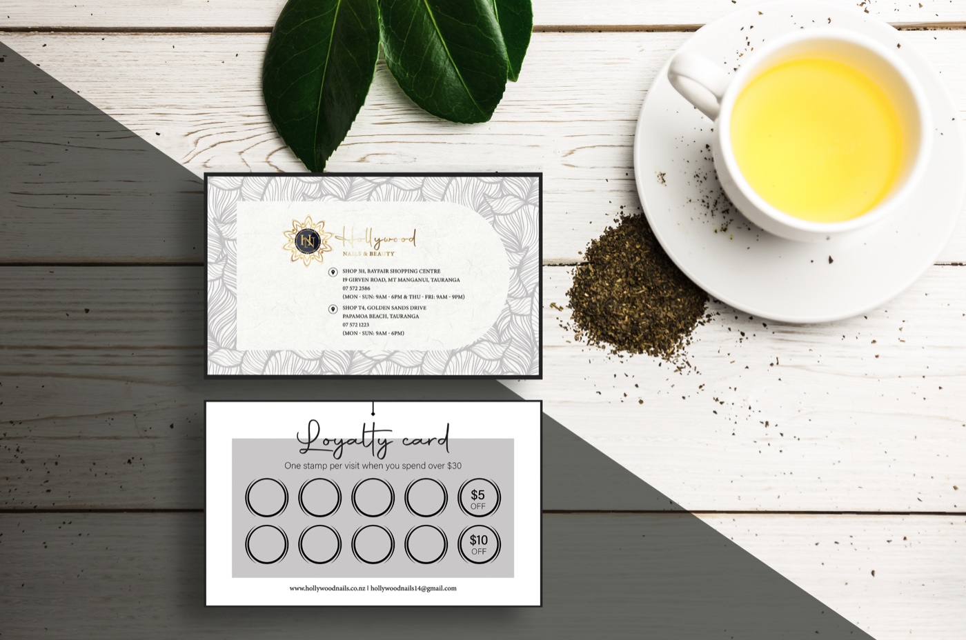 Hollywood Nails and Spa loyalty card