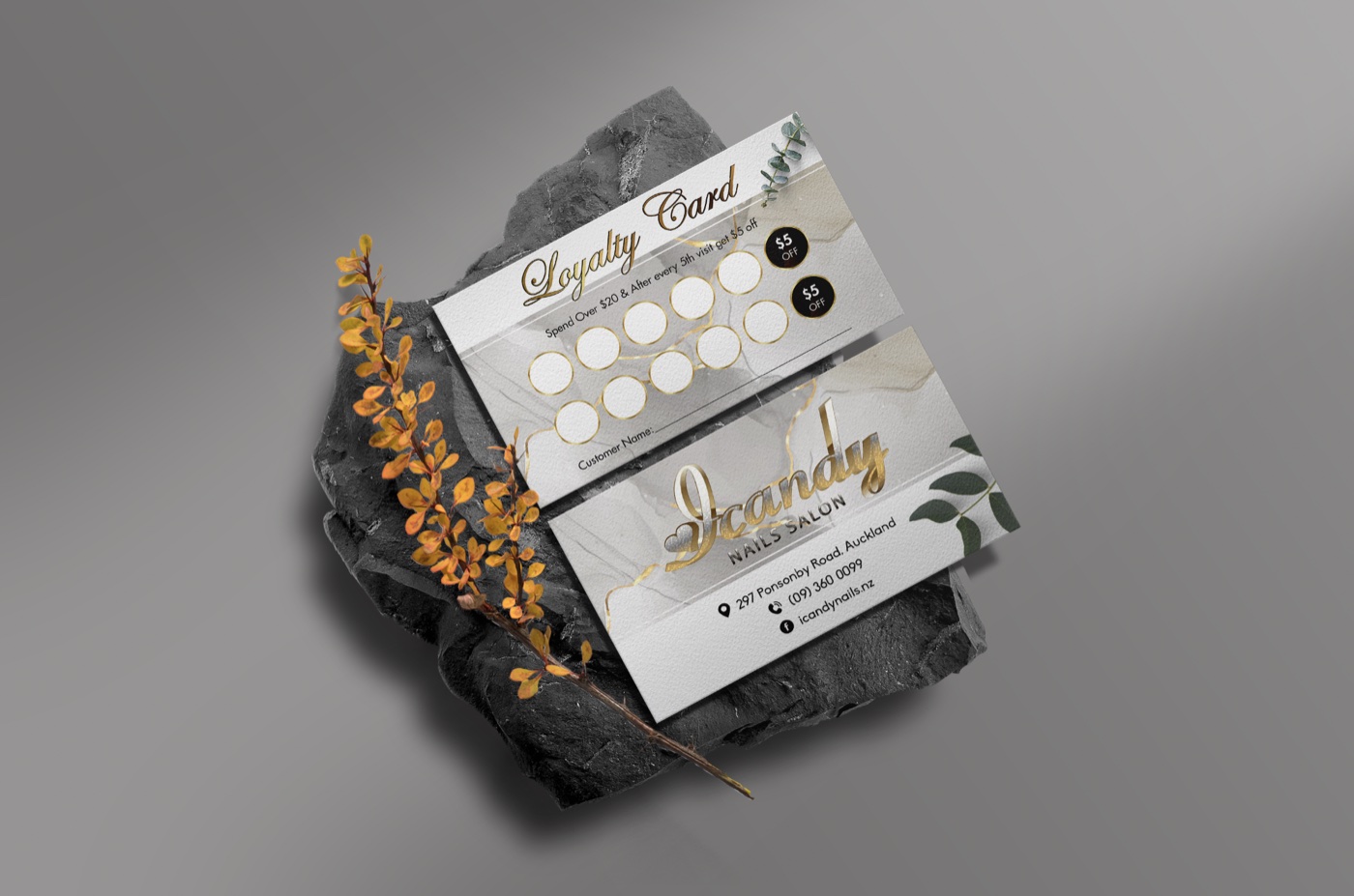 iCandy Nails Studio loyalty card