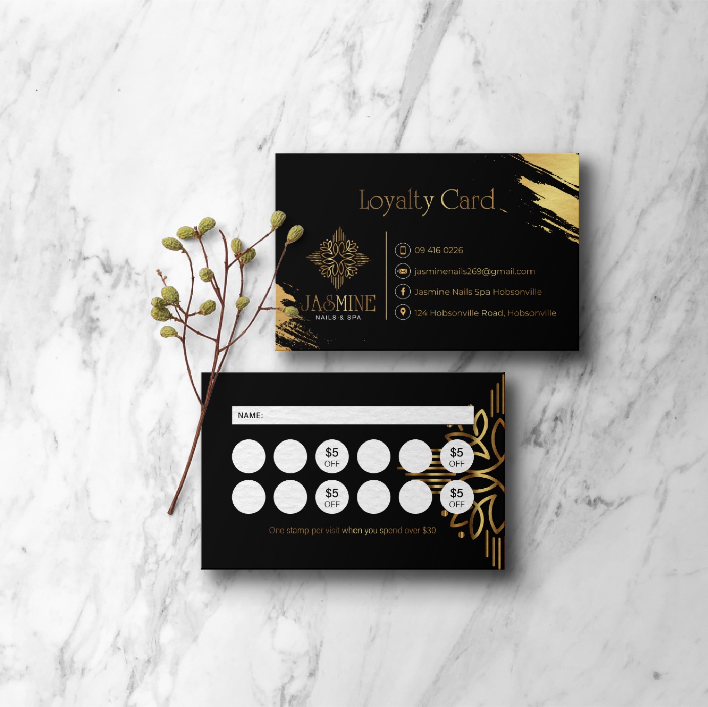 Jasmine Beauty loyalty card