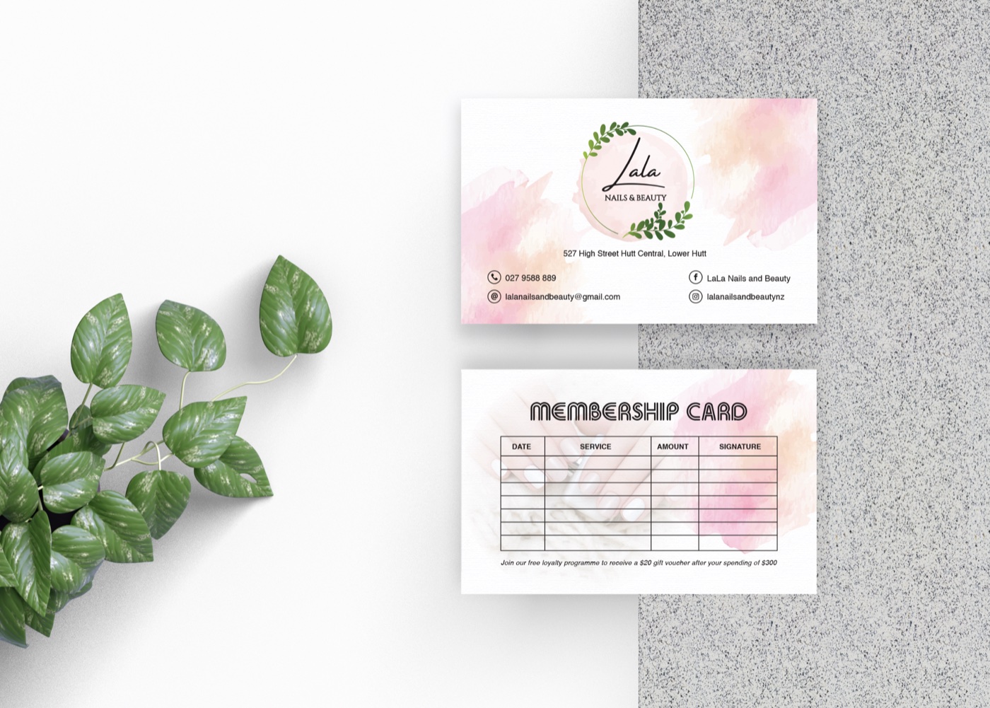 Lala Nails and Beauty loyalty card