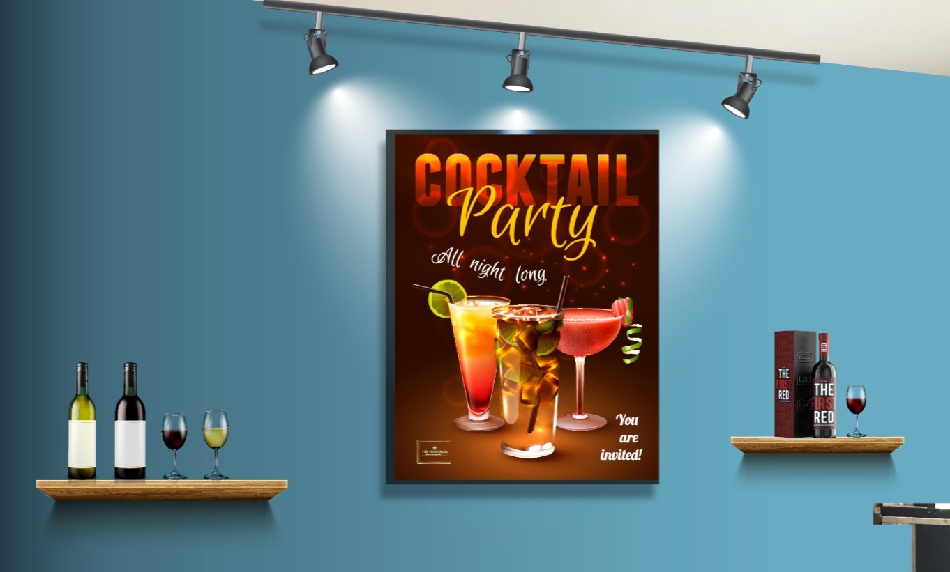 Cocktail party event poster