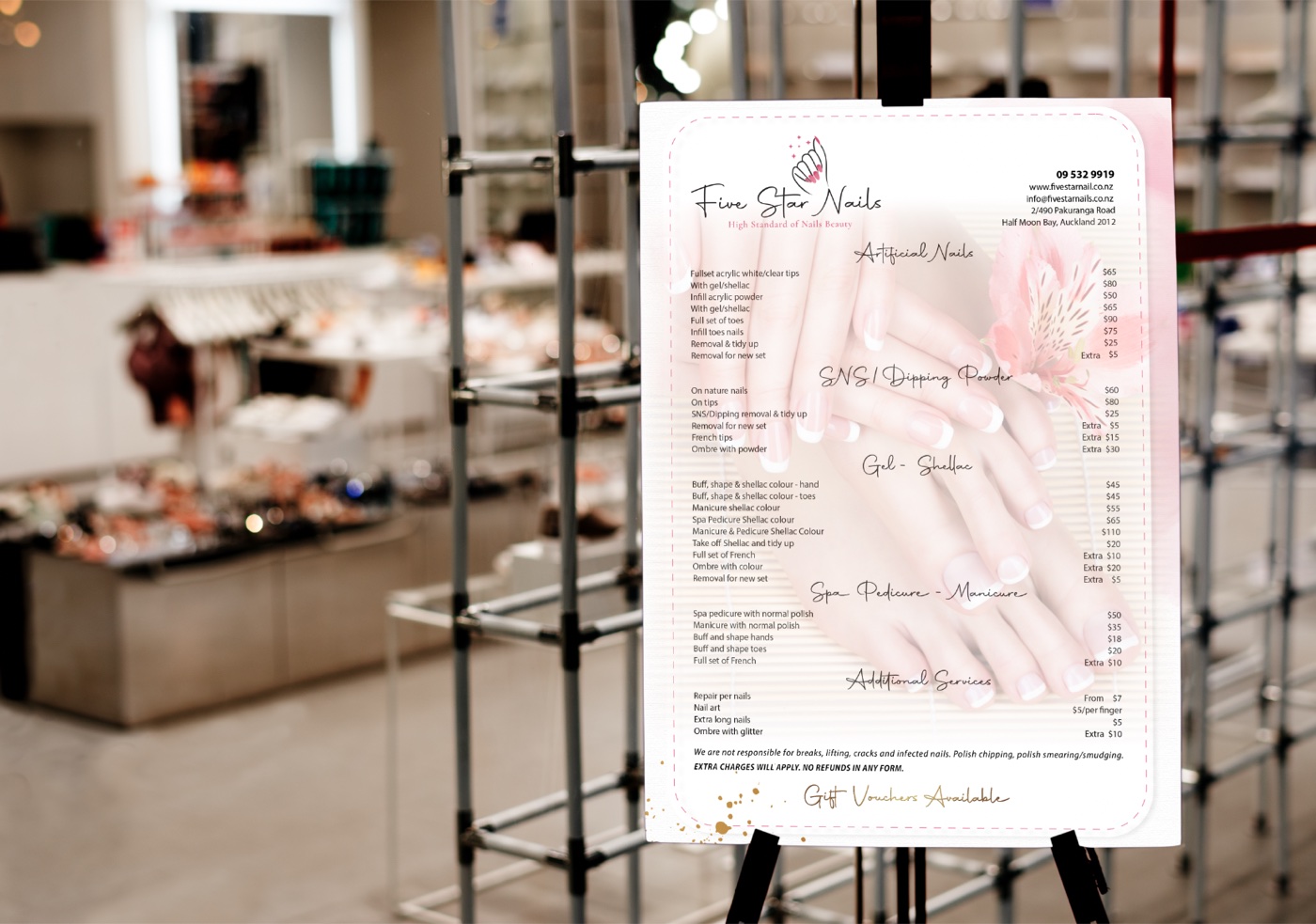 Five Star Nails price list