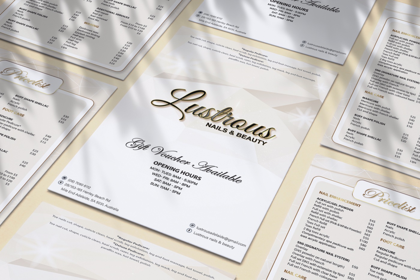 Lustrous Nails and Beauty price list