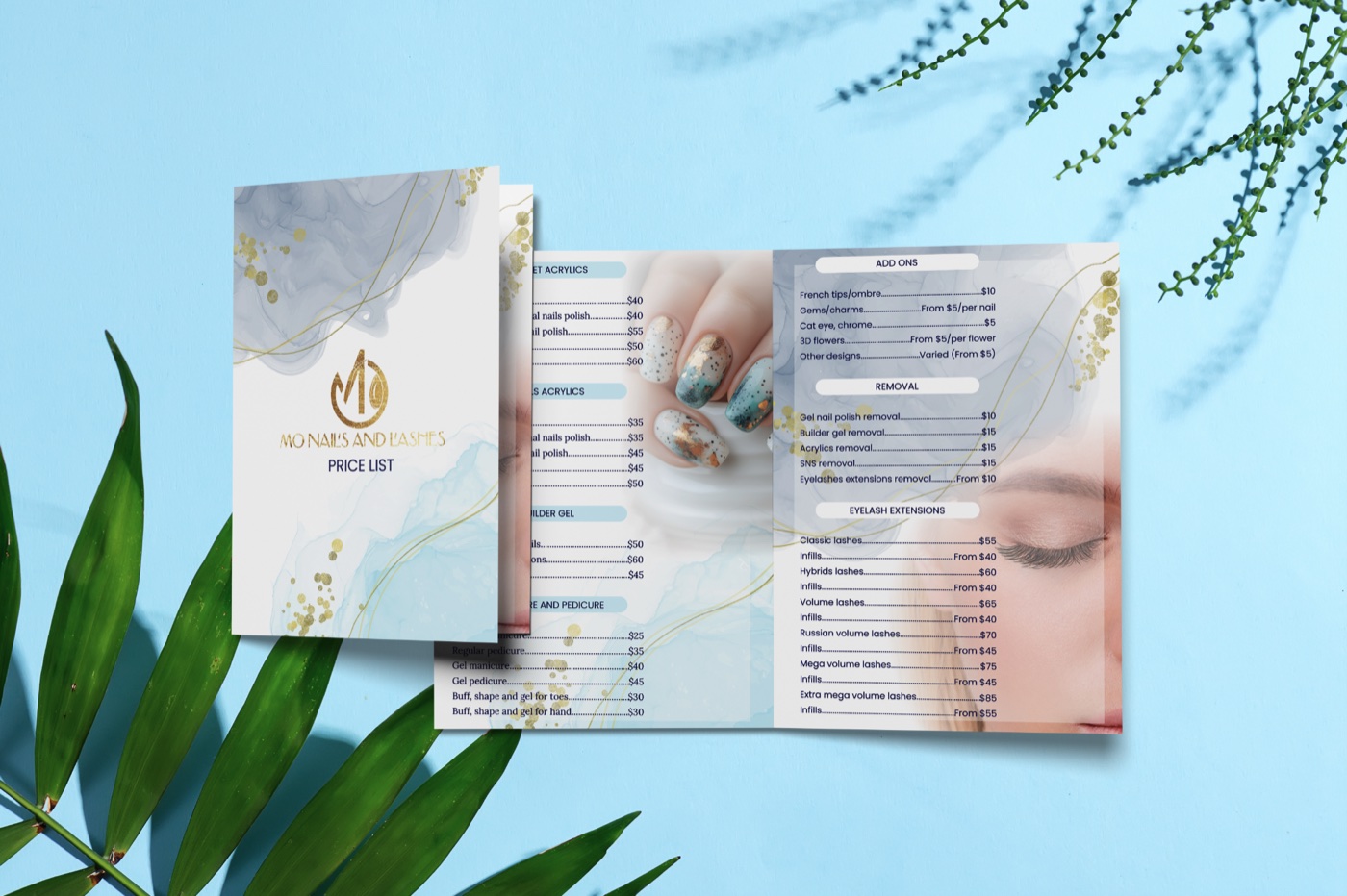 Monail's and Lashes price list