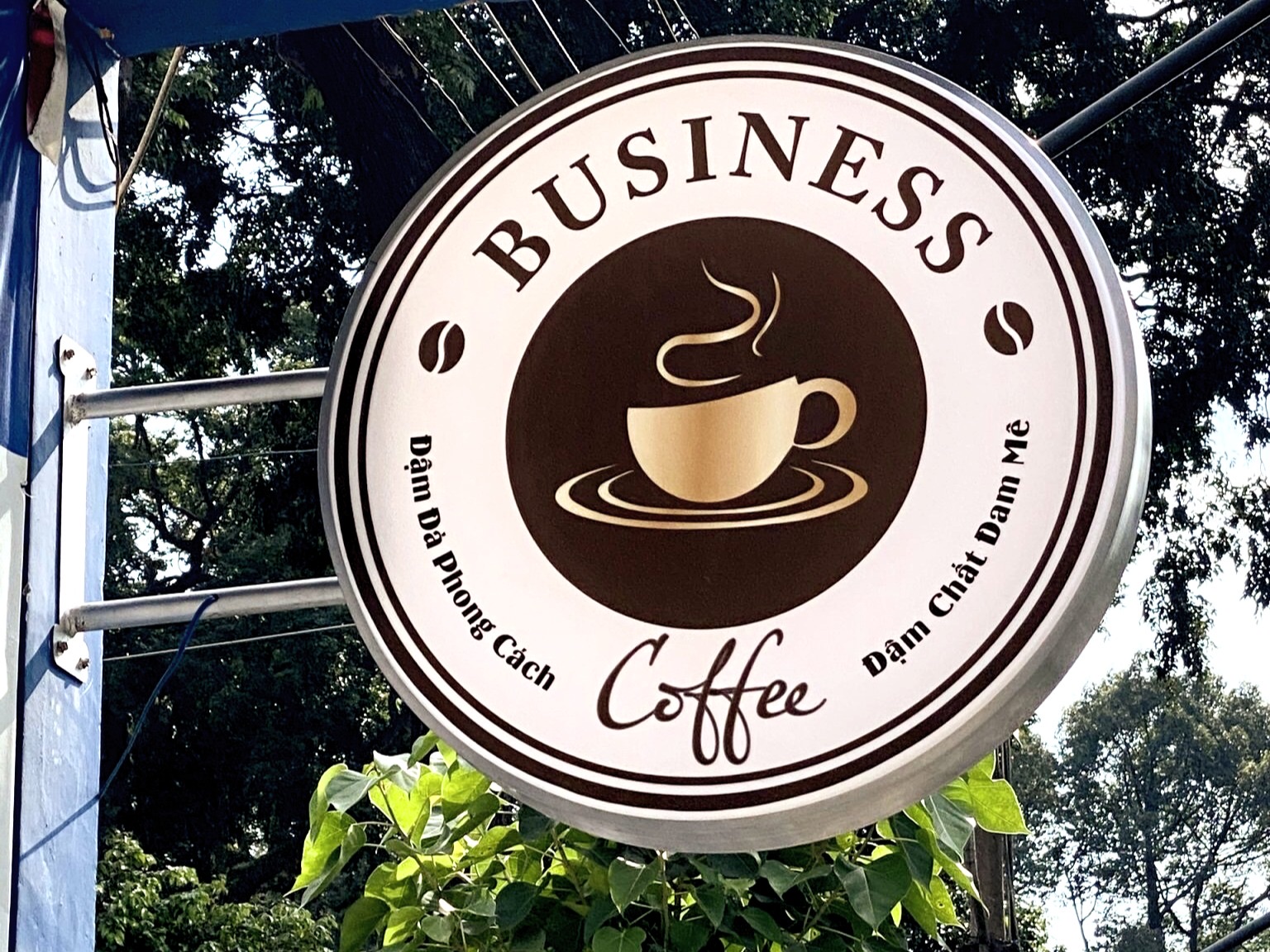 Business Coffee round lightbox sign