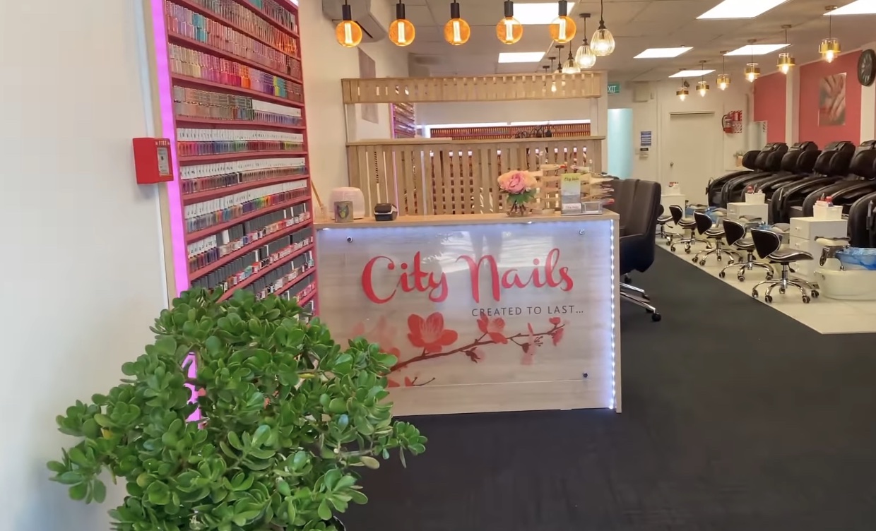 City Nails custom shop signage