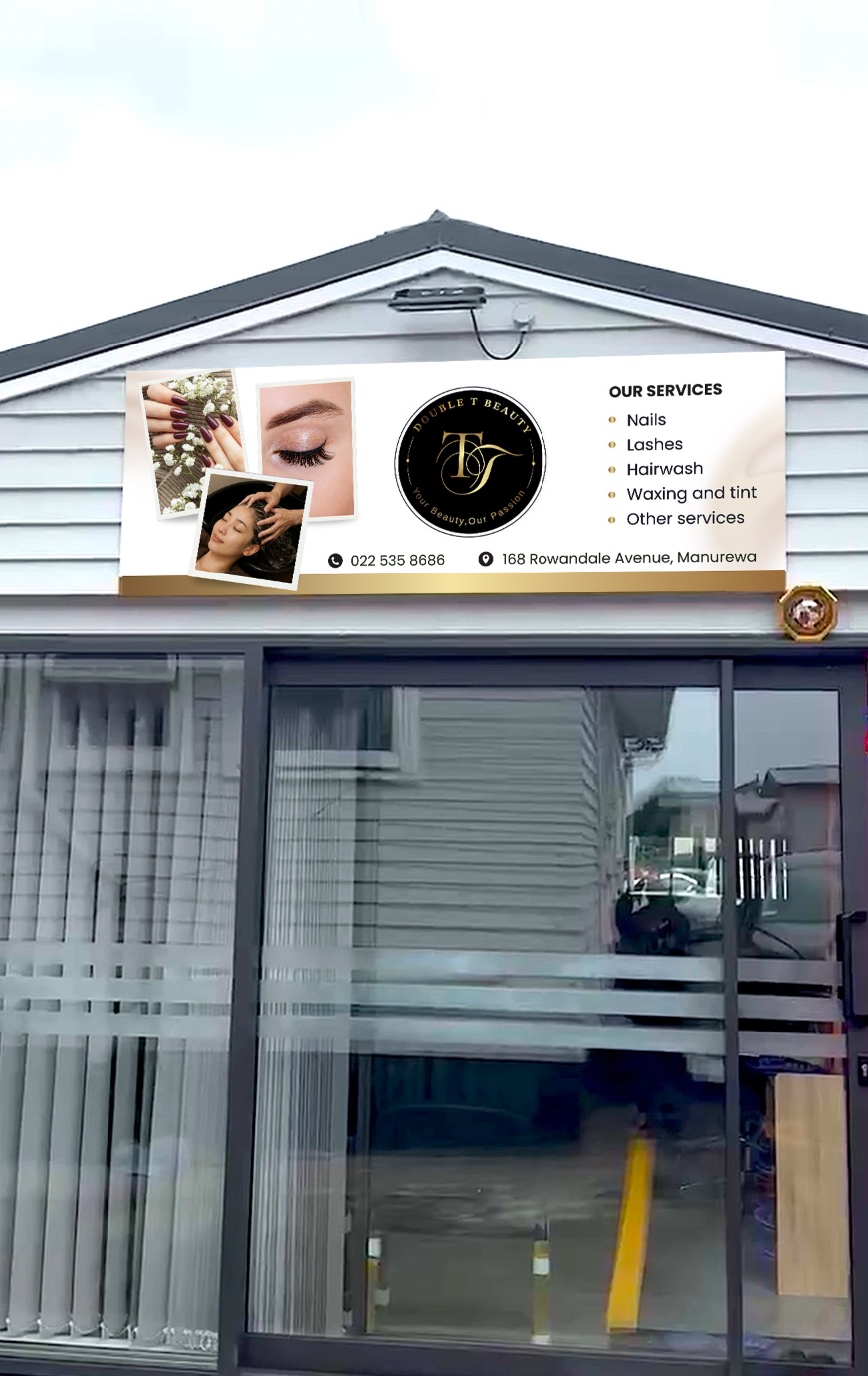 Double T Beauty shopfront signage