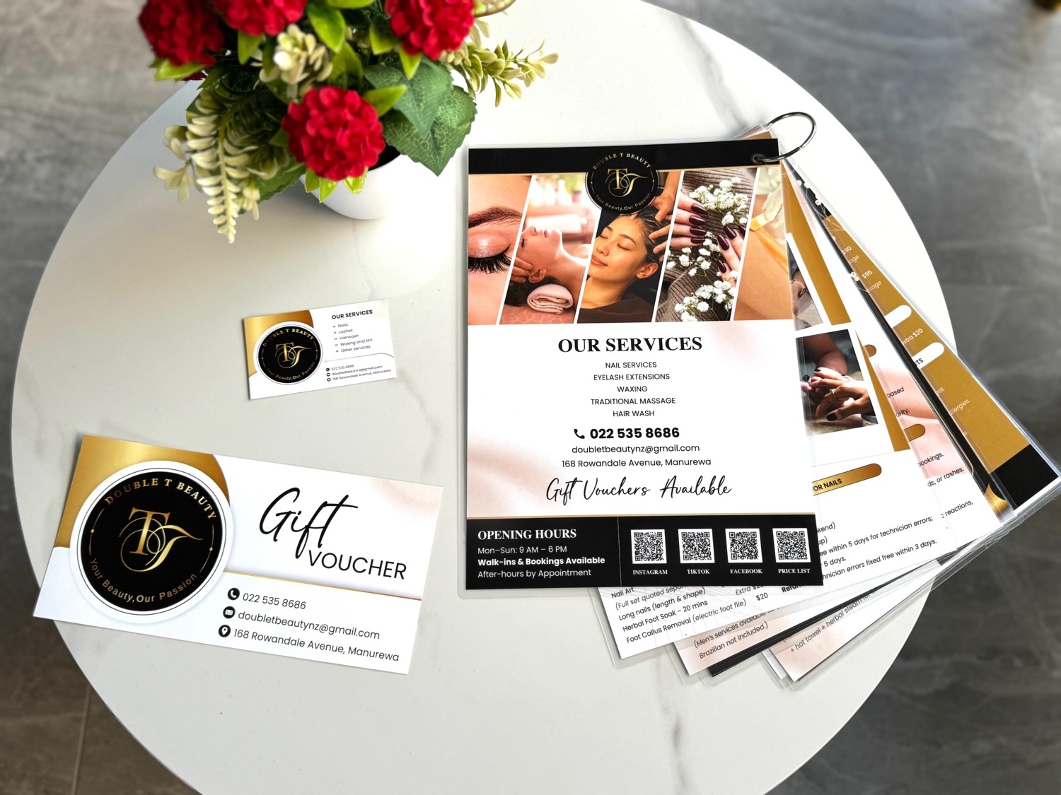Double T Beauty complete branding design