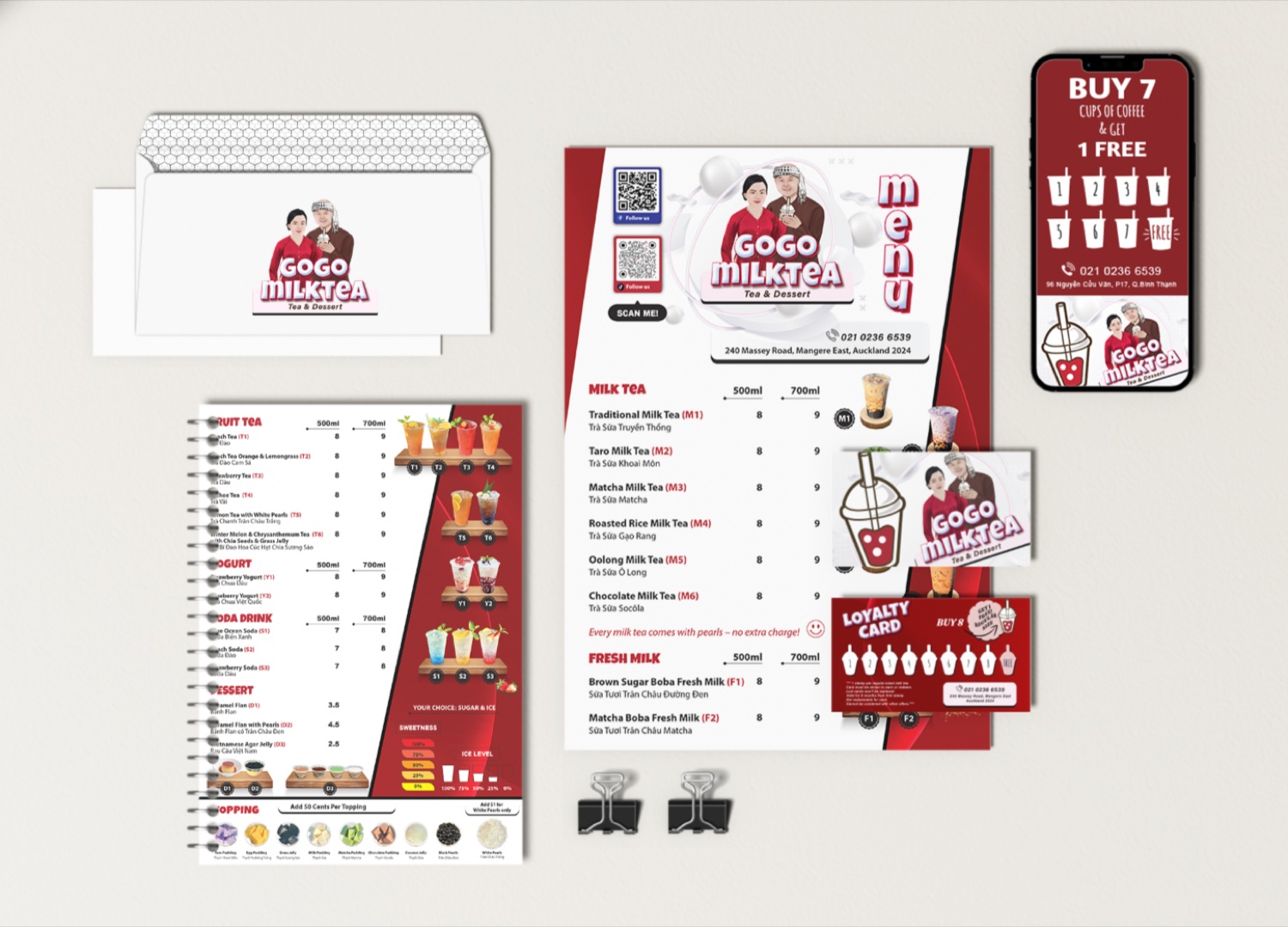 Gogo Milktea complete branding design