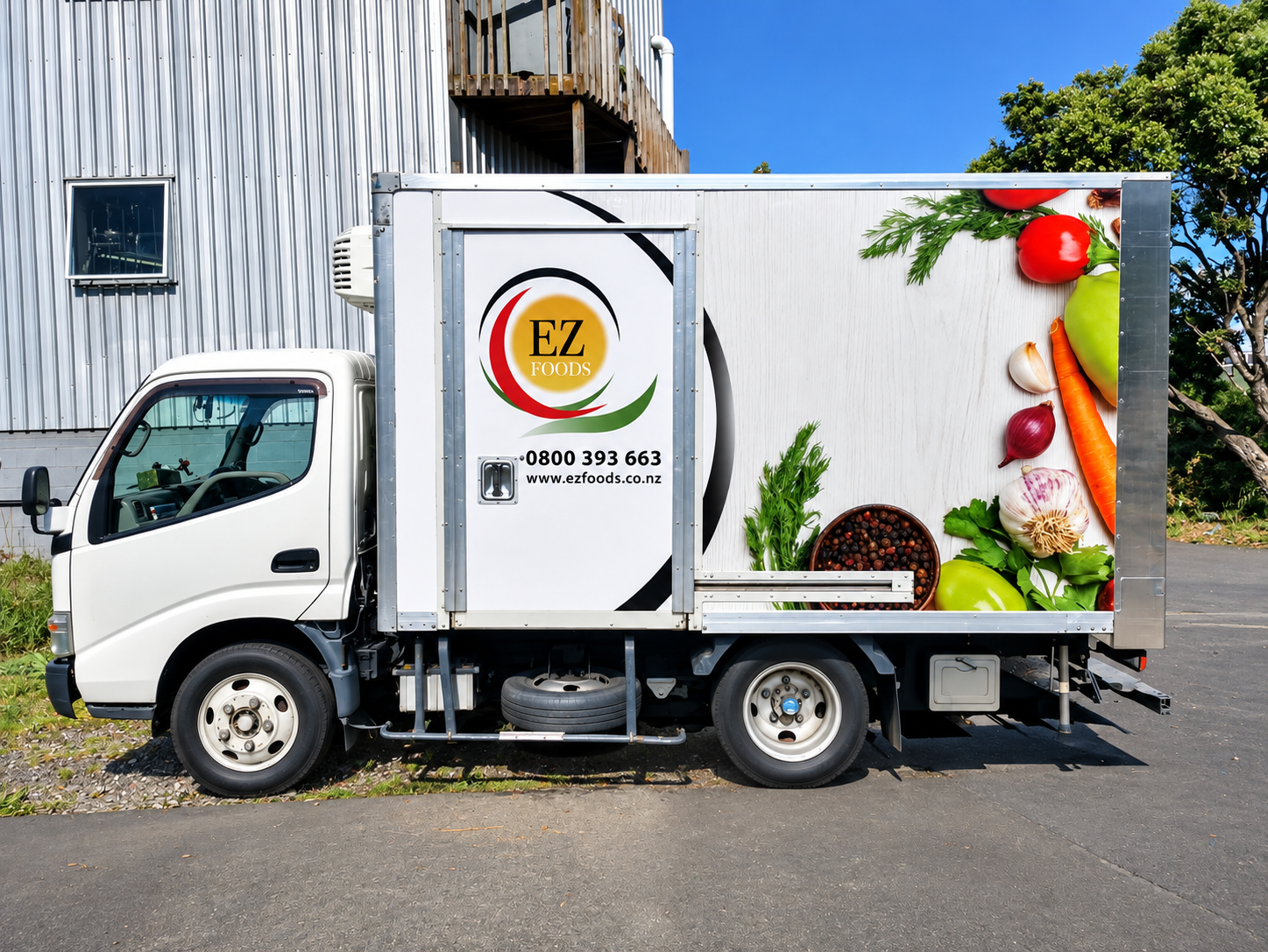 EZ Foods vehicle signage