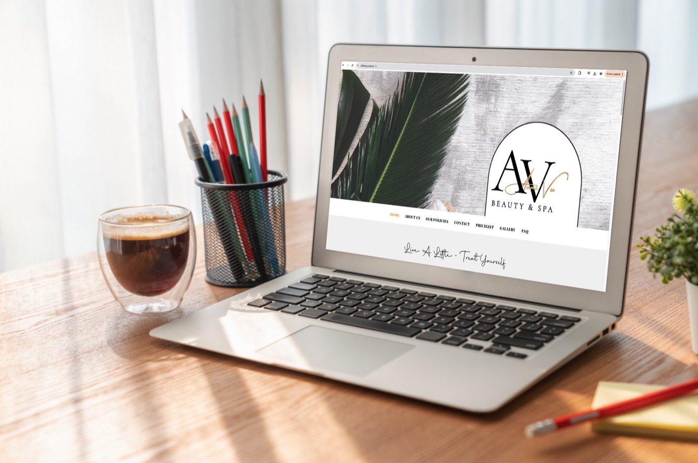 AV Beauty Spa website design showcase