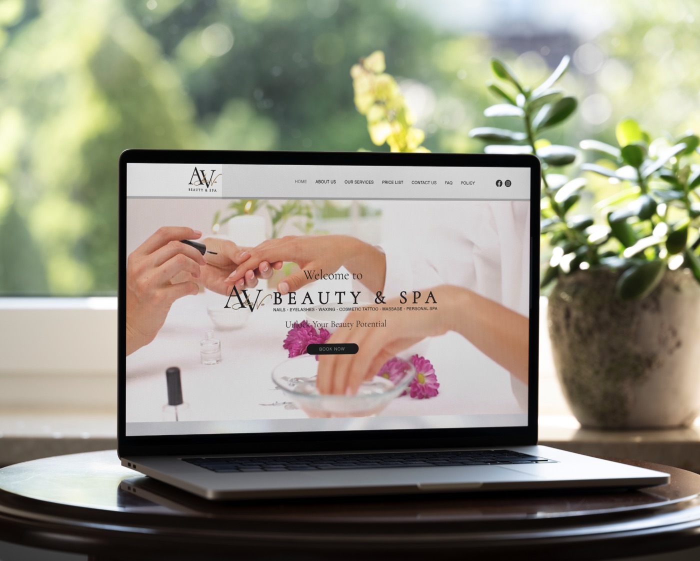 AV Beauty Spa website