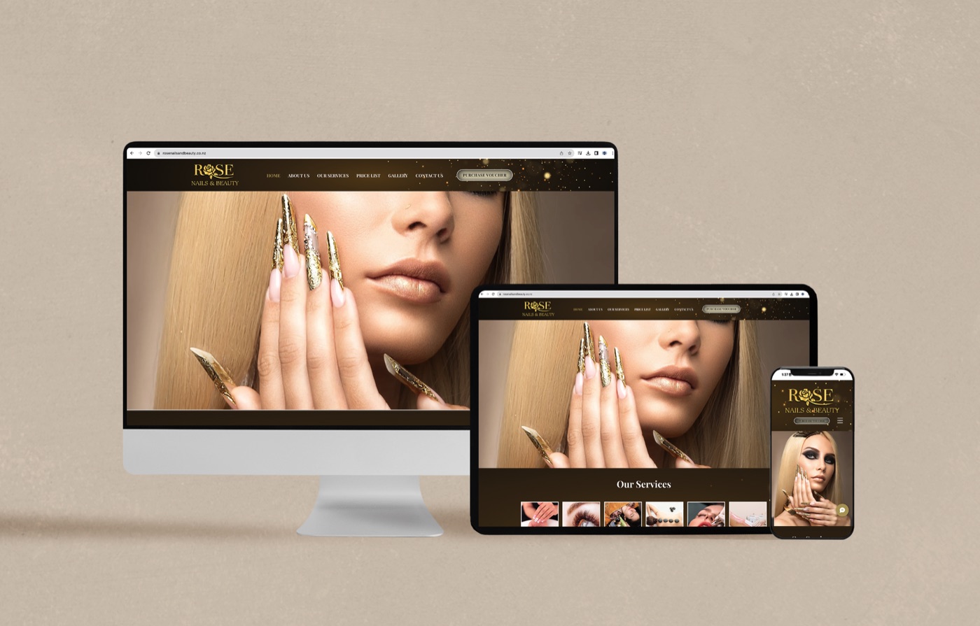 Rose Nails and Beauty website