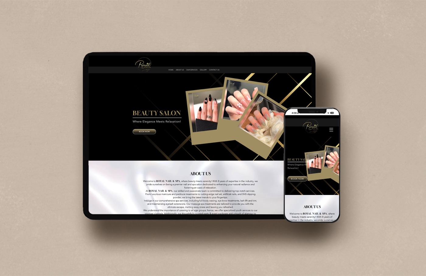 Royal Nail and Spa website