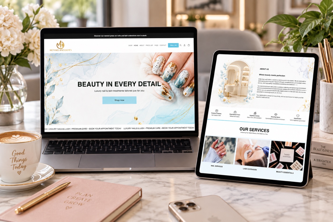 MO Nails & Lashes website