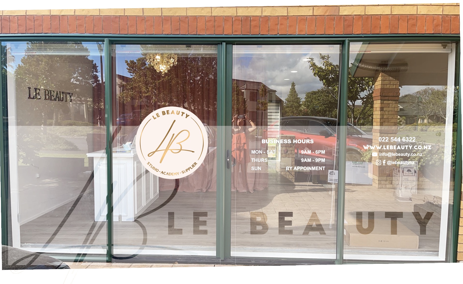 Lume Nails shopfront window graphic